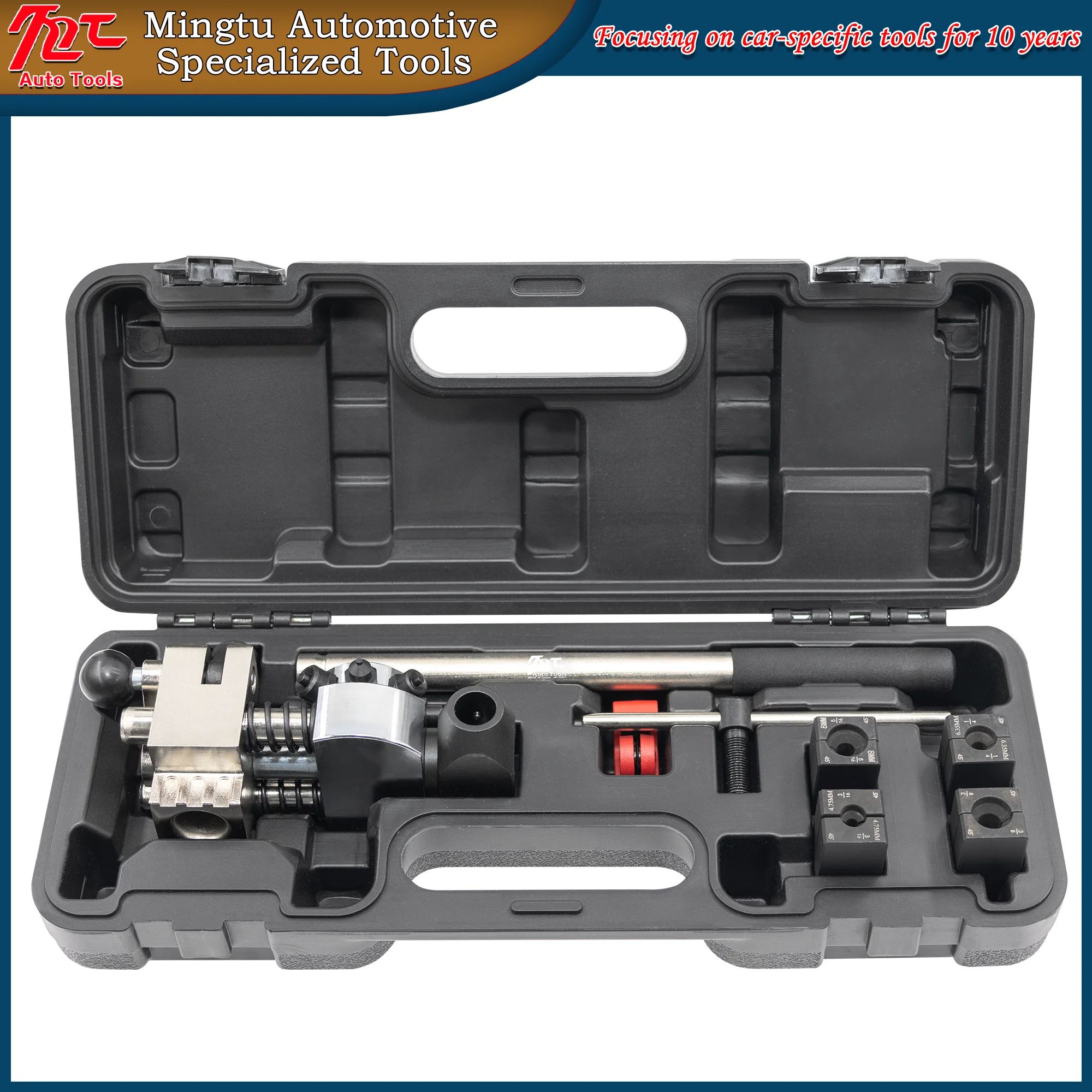 

Набор инструментов для развальцовки одиночной тормозной магистрали 45-градусный инструмент из стального материала для тормозных магистралей и трубок с инструментами для развальцовки тормозов