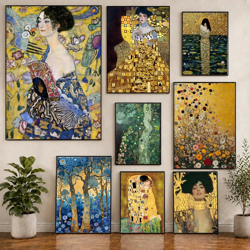 Art Nouveau Portrait G-Gustav Klimt Poster Creative Indoor Decorative Artwork & Modern Home Decor