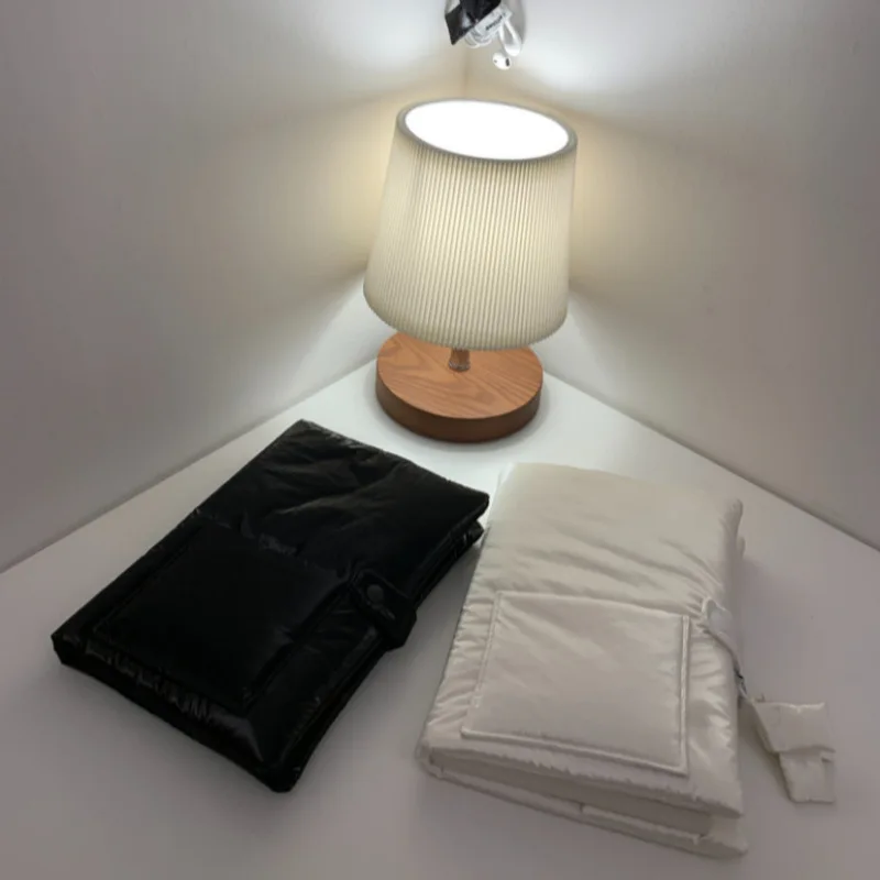 Korean Minimalist Glossy Puffer Book Cover A5 Diary Protector Lightweight Travel Passport Bag Literary Reading Accessories