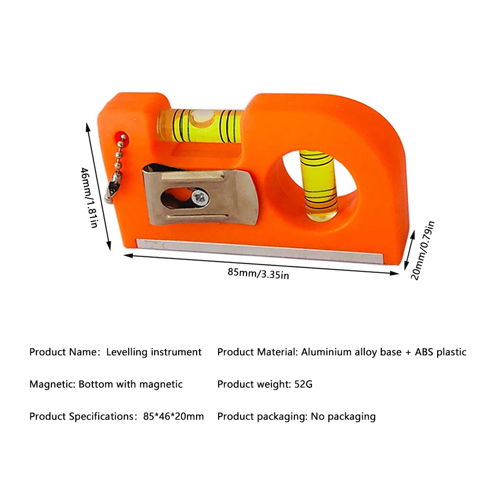 2 In 1 Mini Level Portable Leveling Tape Kraft Bubble Level Level Vertical Woodworking Tool Leveler