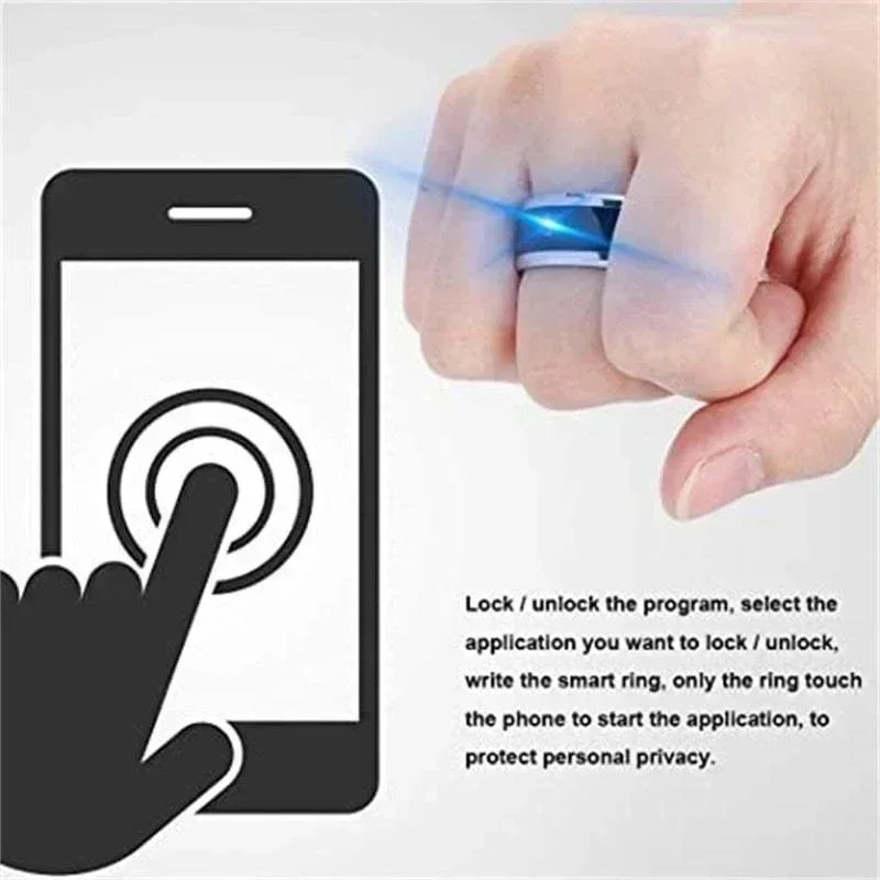 Smart Ring Wearable Technology Waterproof Unisex NFC Phone Smart Accessories for Couples 6-13