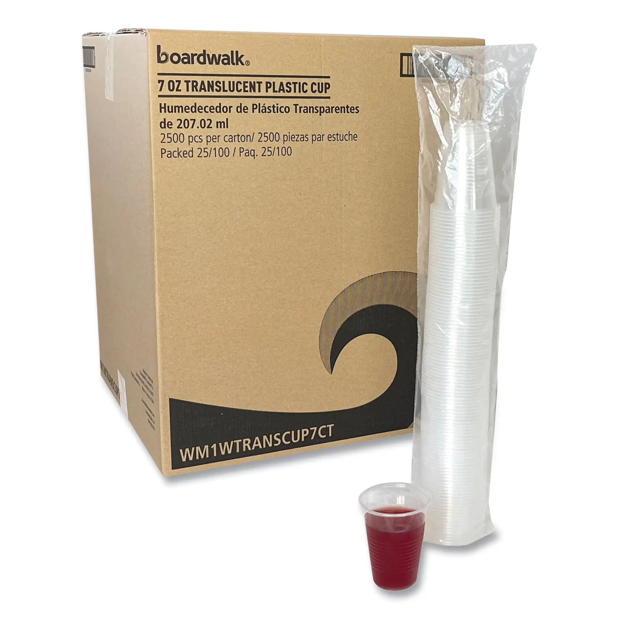 

Translucent Plastic Cold Cups, 7 oz, Polypropylene, 2,500/Carton