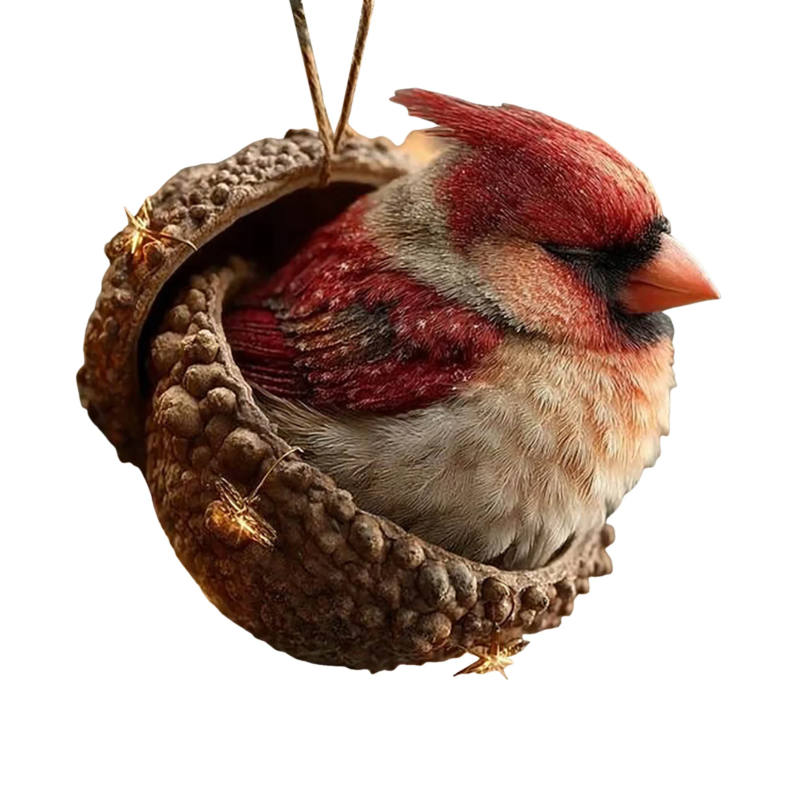 زخرفة مخلوق تمثال لشجرة عيد الميلاد الديكور الاكريليك مصغرة النوم ديكور لقضاء عطلة المنزل سلك ستار