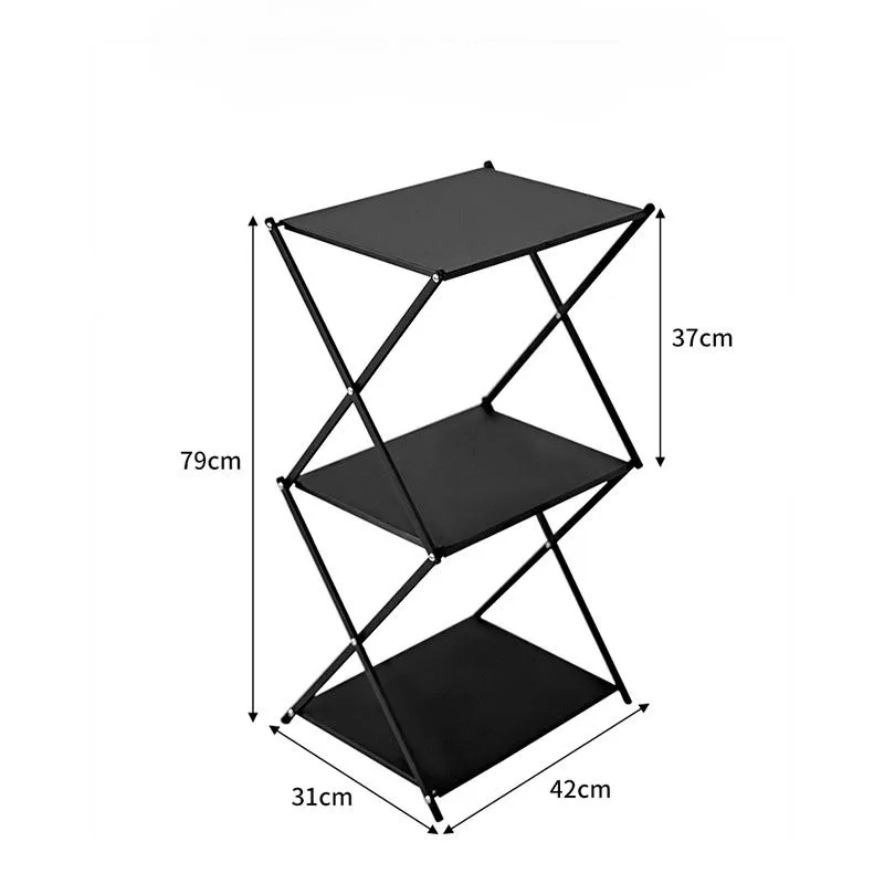 Outdoor Blackened Aluminum Alloy Storage Rack, Deformable Folding Table, Multifunctional Camping, Portable Dual-use