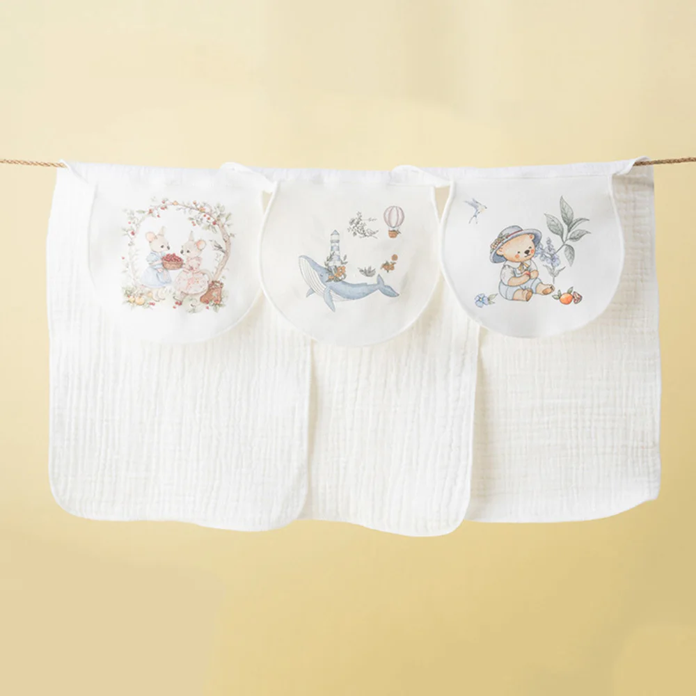 3PCS Cotton Baby Sweat Pad Breathable Absorbent Back Towel Newborn Infant Saliva Towel Soft Muslin Cloth Baby Care Accessories