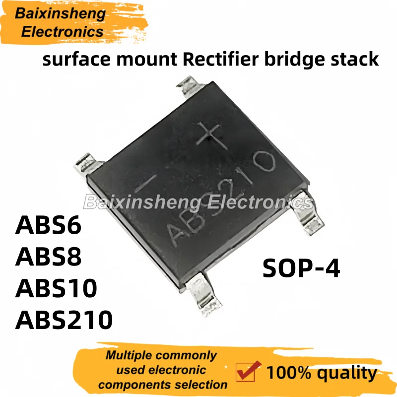 50PCS NEW ABS6 ABS8 ABS10 ABS210 SOP-4 Surface Mount Rectifier Bridge Stack