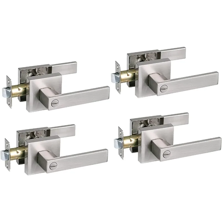 

Сверхмощный круглый дверной рычаг для спальни и ванной комнаты с кнопкой поворота большого пальца, вход без ключа, матовый никель, отделка, подходит