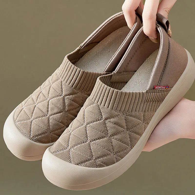 

Women Slip On Flat Ballet Shoes Casual Versatile Canvas Loafers Soft Sole Comfortable Mom Flats Breathable Cloth Walking Shoes