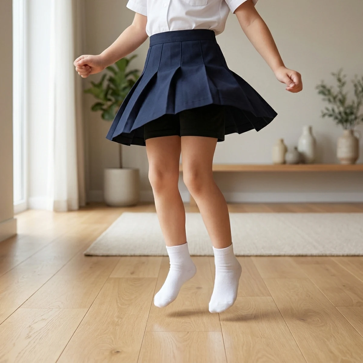 8 PCS Toddler Girls' Anti-Sheer Safety Shorts - 3/4 Length for Kids, Babies & Children, All-Season Comfort​ view 3
