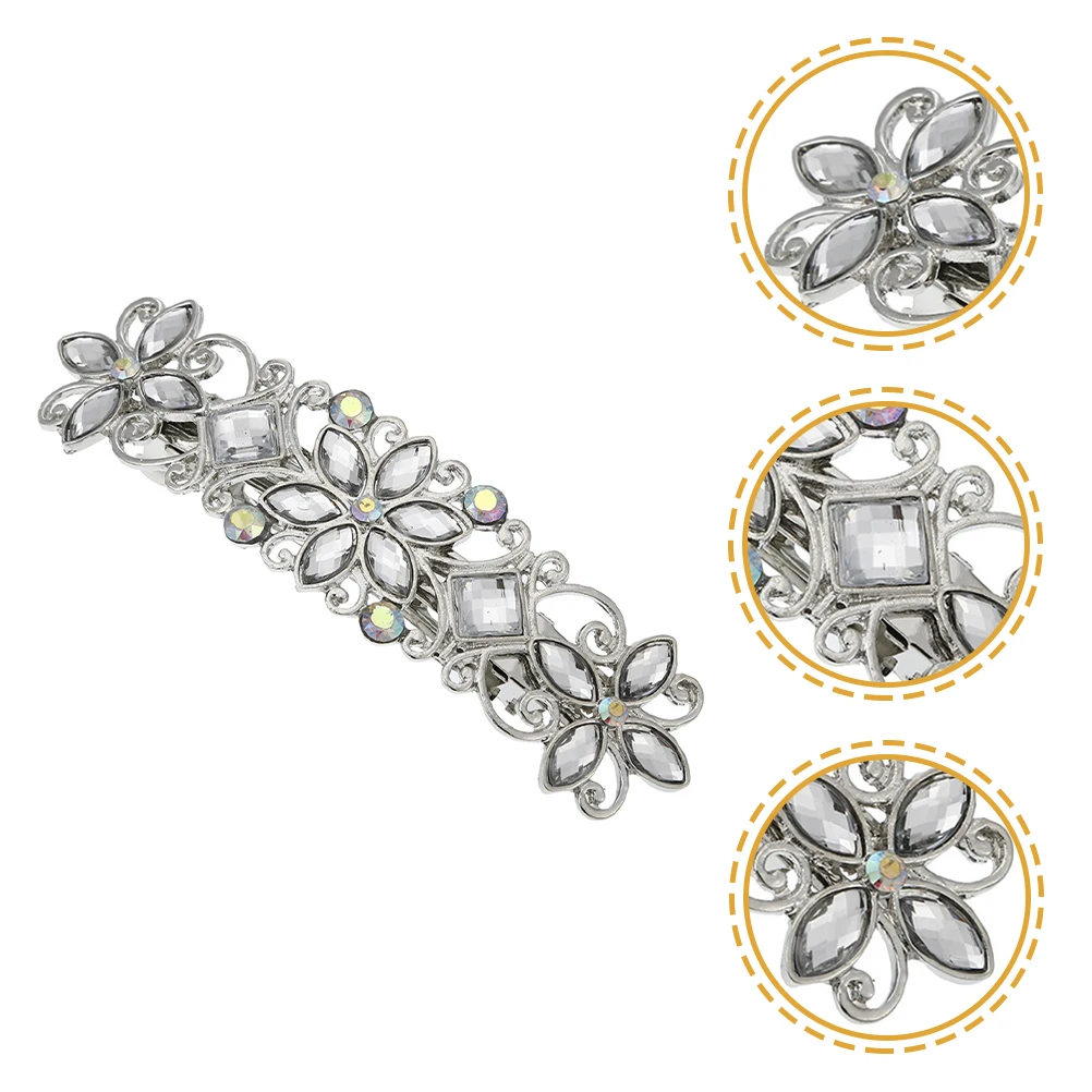 

Inlaid Floral Hair Clips Wedding Barrette Decoration Girls Accessories Rhinestone Barrettes Vintage Piece for Styling Elegant