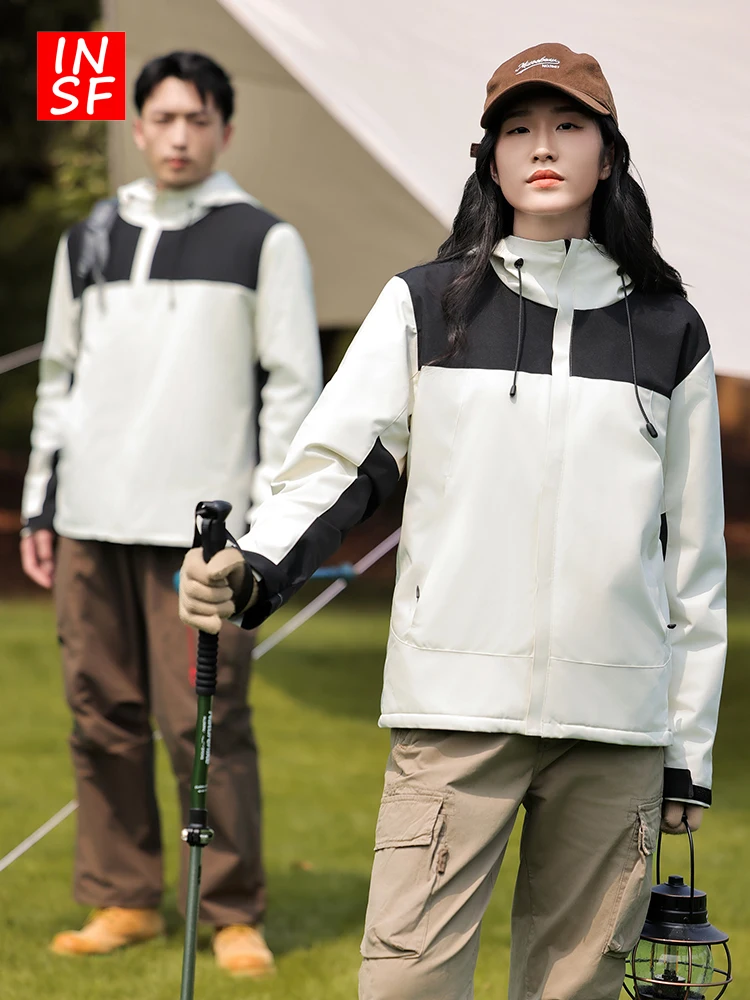 

Мужская демисезонная куртка-ветровка для активного отдыха с капюшоном, из полиэстера, водонепроницаемая, на молнии, для альпинизма