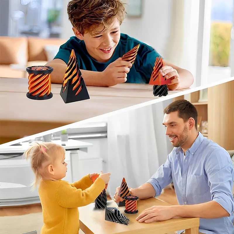 ثلاثية الأبعاد مطبوعة دوامة مخروط الهرم دوامة النحت ، دوامة مخروط تململ لعبة ثلاثية الأبعاد لعبة لتخفيف التوتر الديكور لمكتب مكتب منزلي