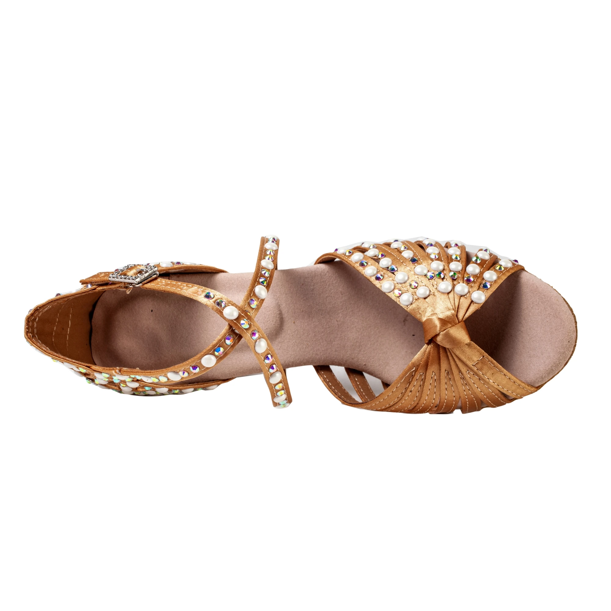 Профессиональная обувь для латинских танцев для женщин и взрослых, мягкая подошва на среднем каблуке 7,5 см с жемчугом и цветными бриллиантами, новые танцевальные сандалии