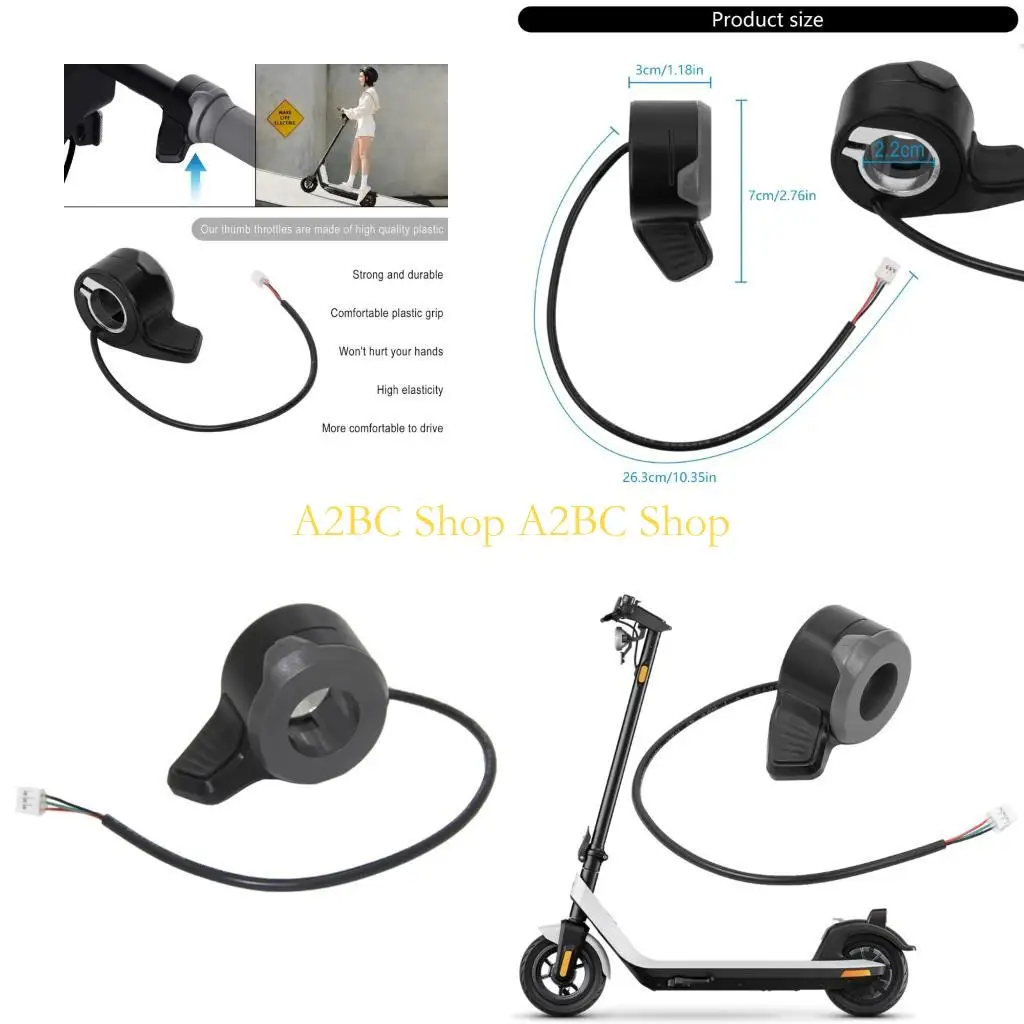 A2BC Ergonomic Thumb Accelerator Speed Controller For KQi1 KQi2 KQi3 Popular Electric Scooter Models Easy DIYer Installation