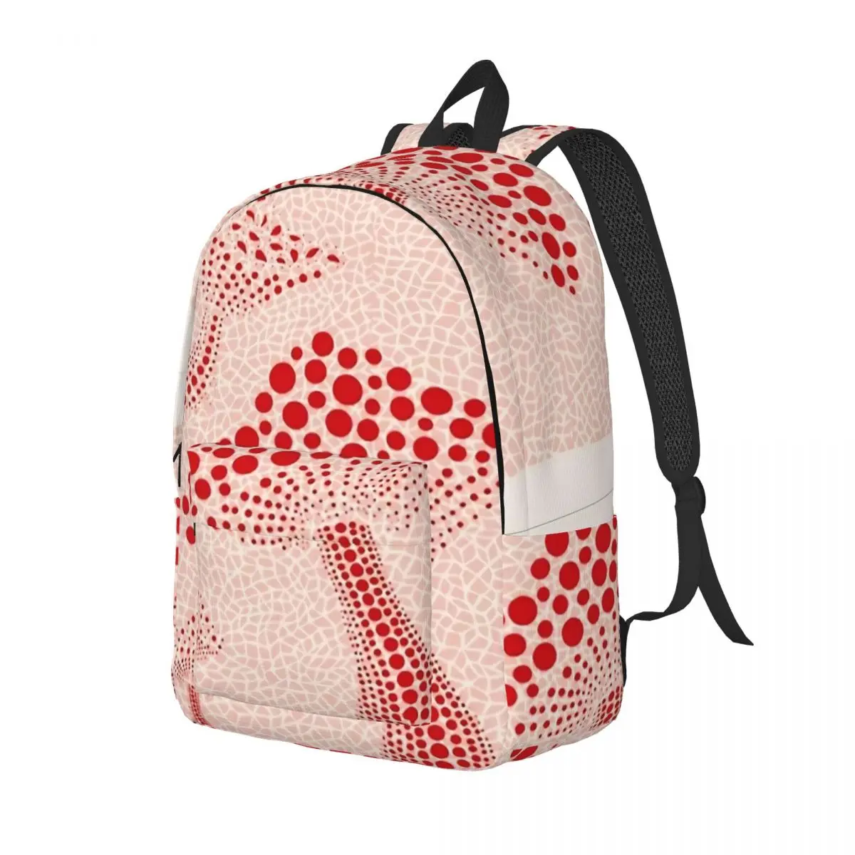 Yayoi Kusama Mushroom Exhibition Backpack Elementary High College School Student Minimalist Bookbag Teens Daypack Gift