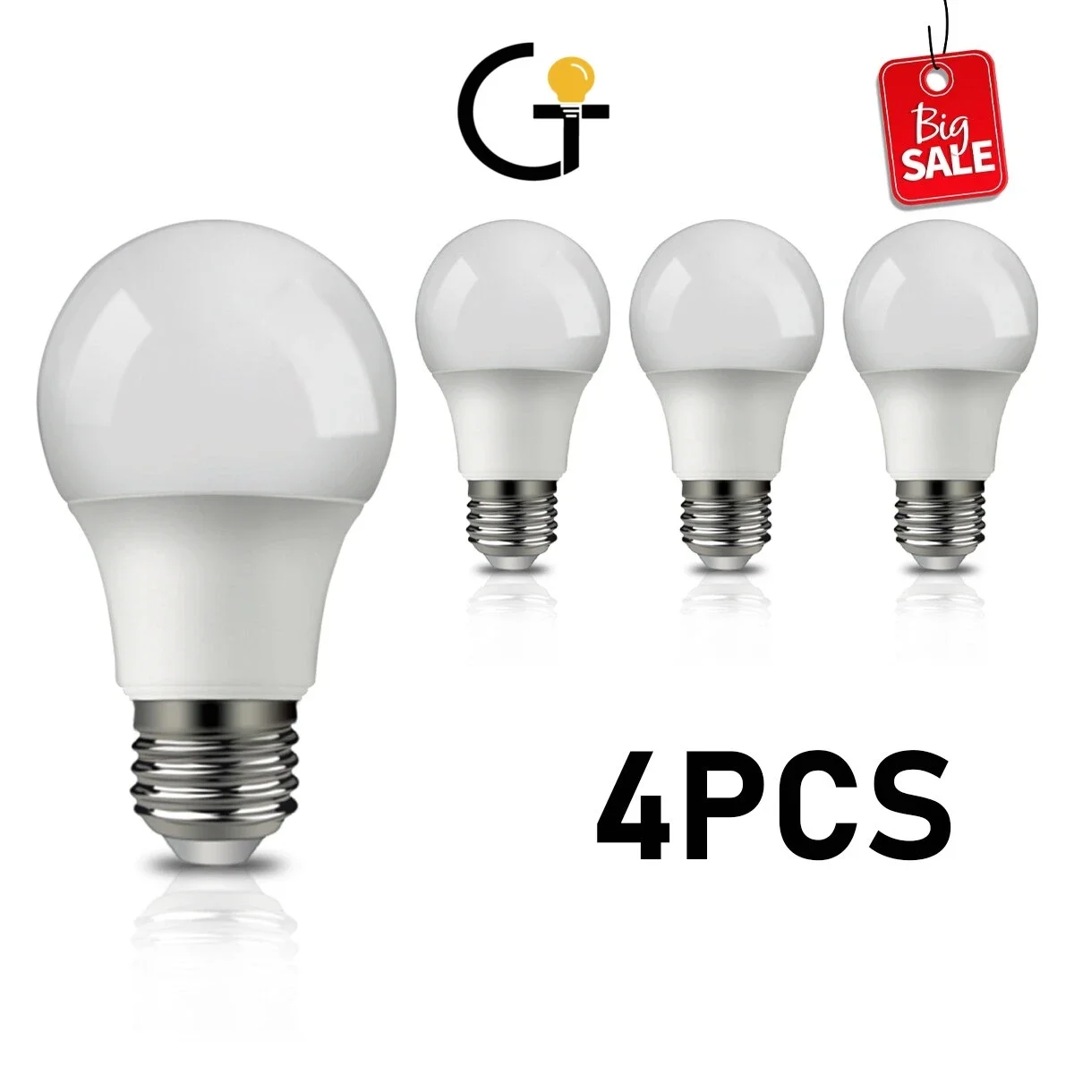 

4pcs LED Bulb Lamps E27 B22 AC220V-240V A60 Light Bulb power 9W High lumen warm white light is suitable for kitchen and living