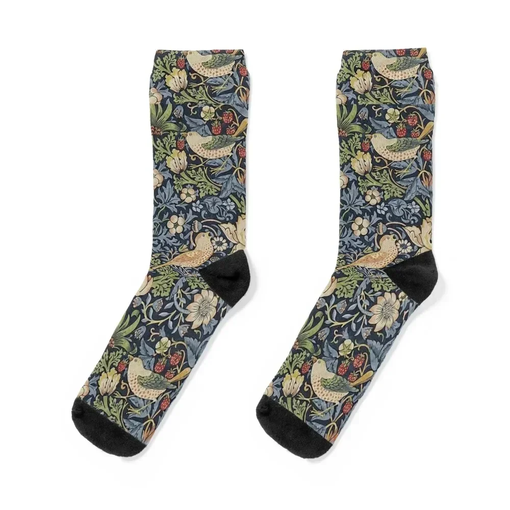 William Morris Strawberry Thief pattern Socks halloween Hiking boots Thermal man winter kawaii Socks For Girls Men's