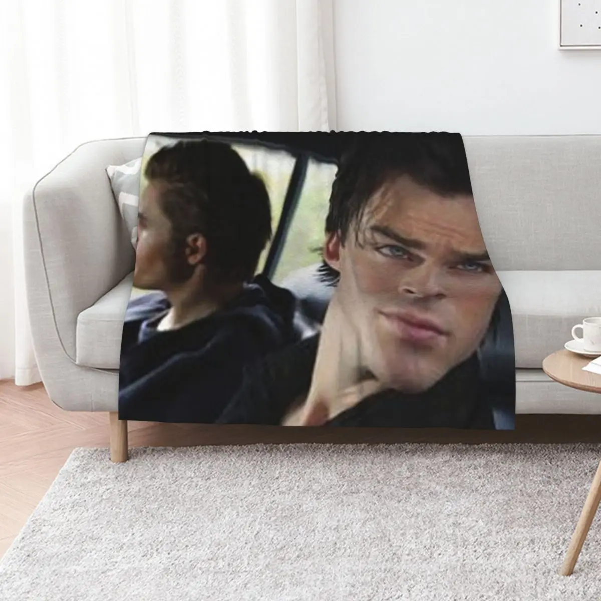 damon and stephan Throw Blanket Soft Plush Plaid Plaid on the sofa Giant Sofa Decorative Sofas Tourist Baby Blankets