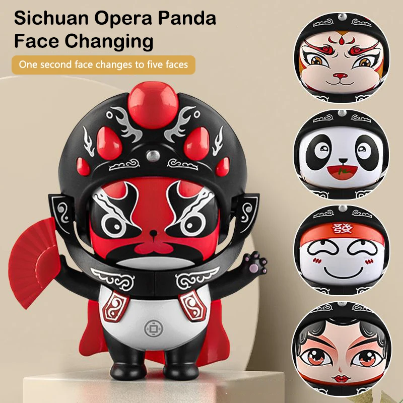 Sichuan Face Changing Dolls China Chinese Style Fortune Faces Change Makeup Crafts Ornament Children's Toy Gifts New Year