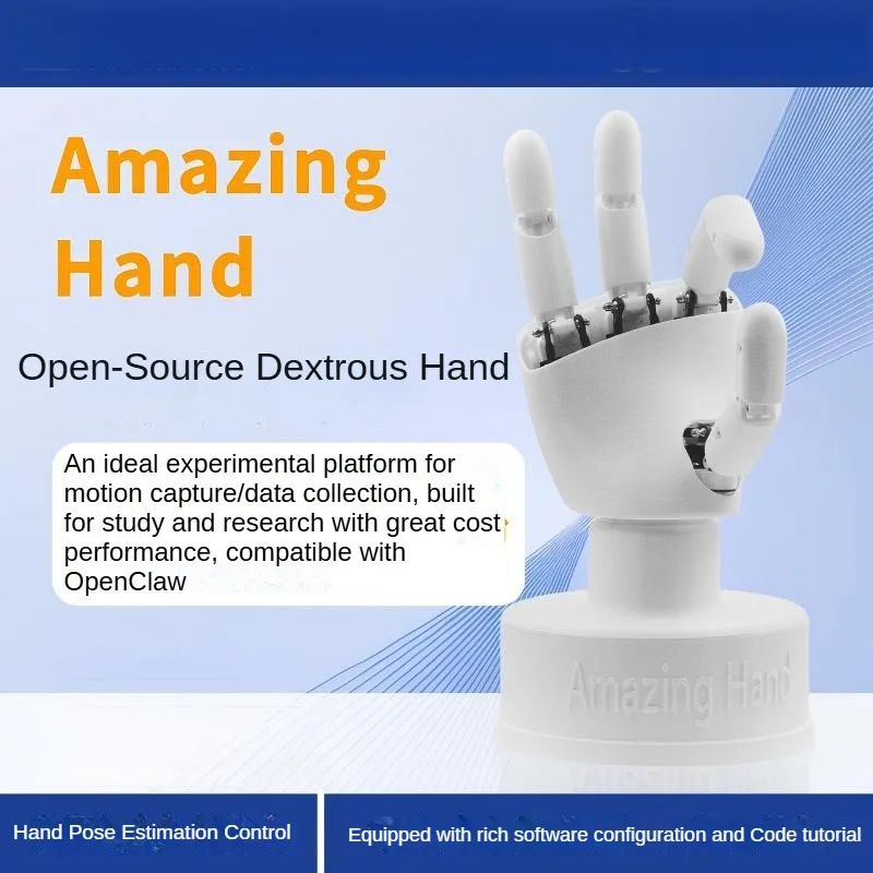 AmazingHand Open Source AI Camera Visual Gesture Recognition LeRobot Training Programmable Robotic Kit Assembled Right/Left Hand