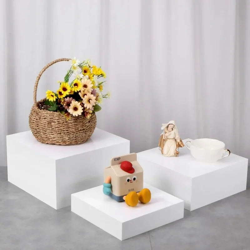 Acrylic Display Boxes Cube Riser, Food Display Stands for Party Buffet Risers White Cake Stand Acrylic Square Food