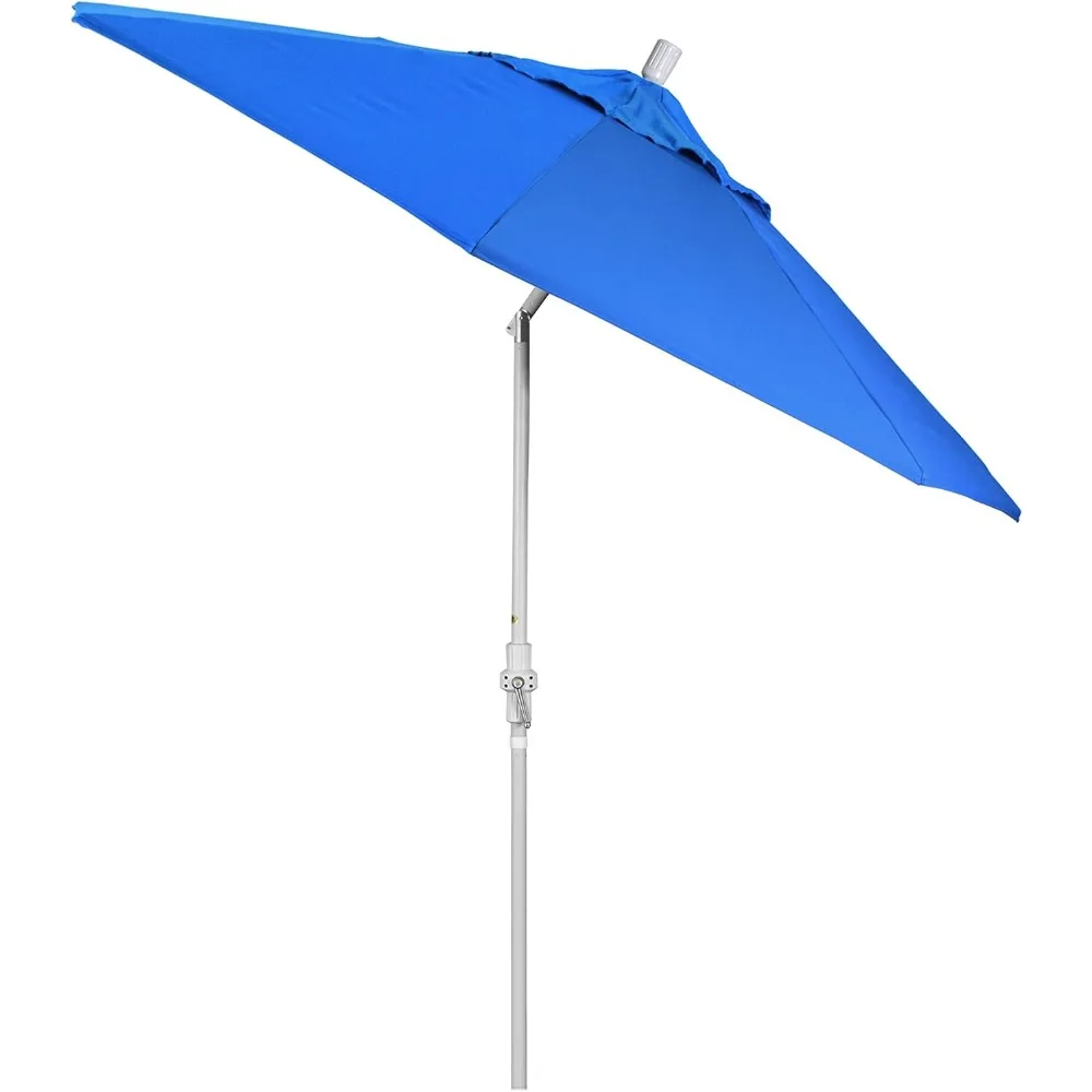 California Umbrella 9' Round Aluminum Pole Fiberglass Rib Market Umbrella Royal Blue Patio Furniture