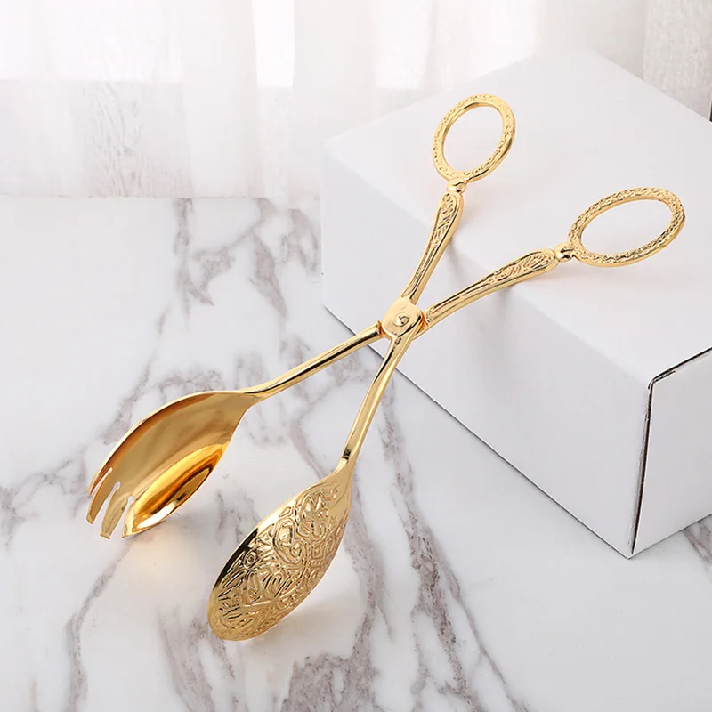 Metal spoon salad clip exquisite party self-service clip tray cake birthday party tableware clip multifunctional