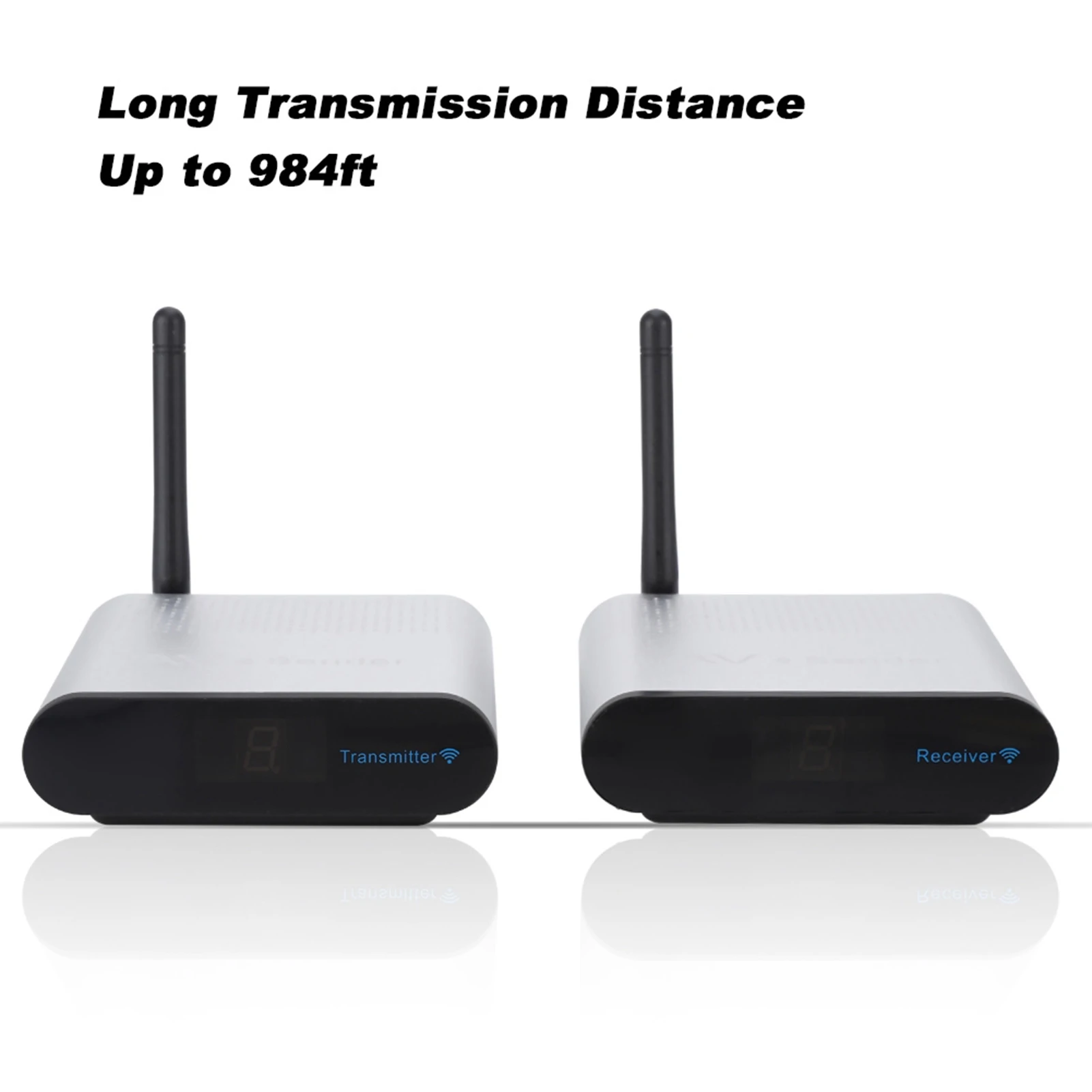 Recente AV inalámbrico de 8 grupos, 5,8 GHz, 1 para todos los transmisor de señal de vídeo de 984 pies, transmisor y receptor AV