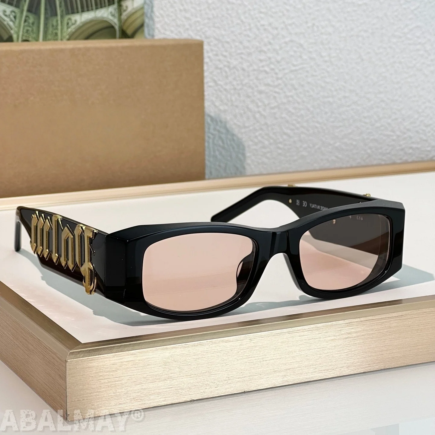 

ABALMAY PERI007 51-19-145 Top Quality Mens Sunglasses for Women Classic Punk Luxury Acetate UV400 Designer Sunglasses with box