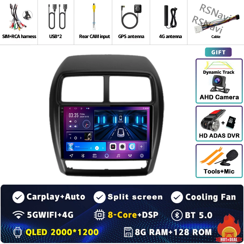 Qualcomm Android 15 autoradio multimediaspeler voor Mitsubishi ASX 1 2016 2017 2018 2019 - 2022 Auto Carplay Stereo wifi4G video