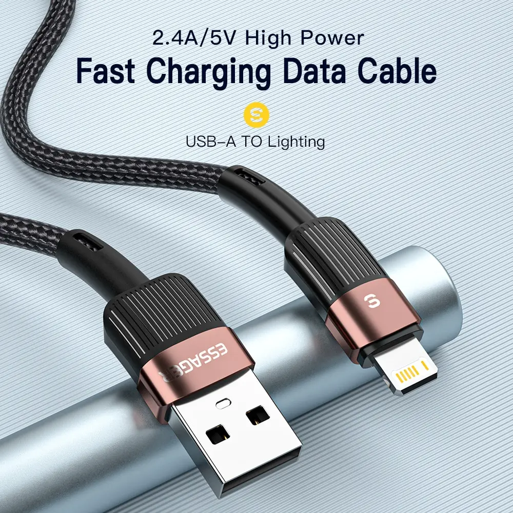 Essager ricarica rapida per cavo Usb iPhone 11 12 13 Pro Max Mini Xs Xr X SE 8 7 6 Plus 6s 5 5s 2.4A cavo per cavo di ricarica iPhone