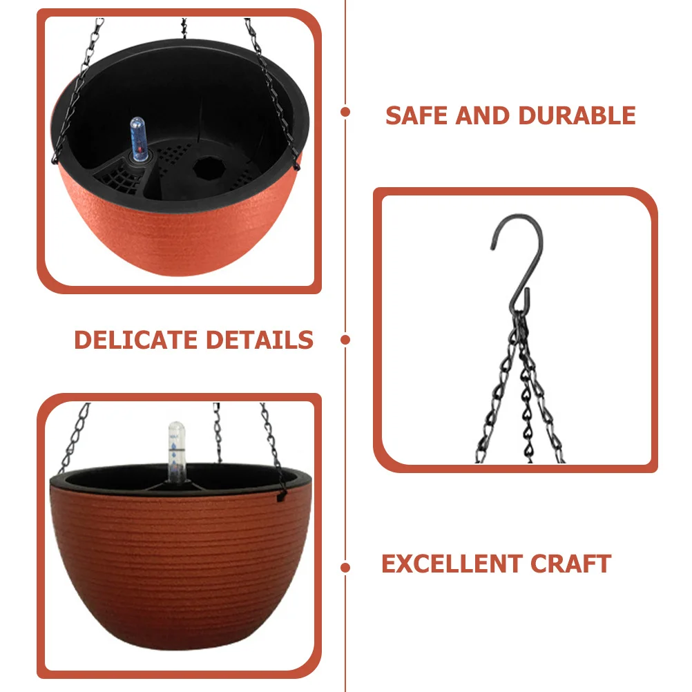 

Plastic Hanging Planter Basket Self Watering Design Sturdy Hanging Planter for Home Decoration Plant Basket