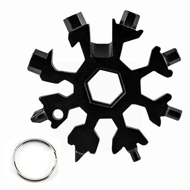 Llave de copo de nieve de torsión multifunción EDC portátil, destornillador octogonal Universal Hexagonal de acero de aleación 18 en 1, herramienta