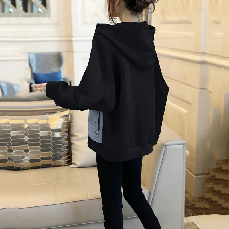 

3XL женская винтажная джинсовая куртка с капюшоном уличная одежда весна осень шикарные джинсы свободного покроя верхняя одежда женский топ-бомбер