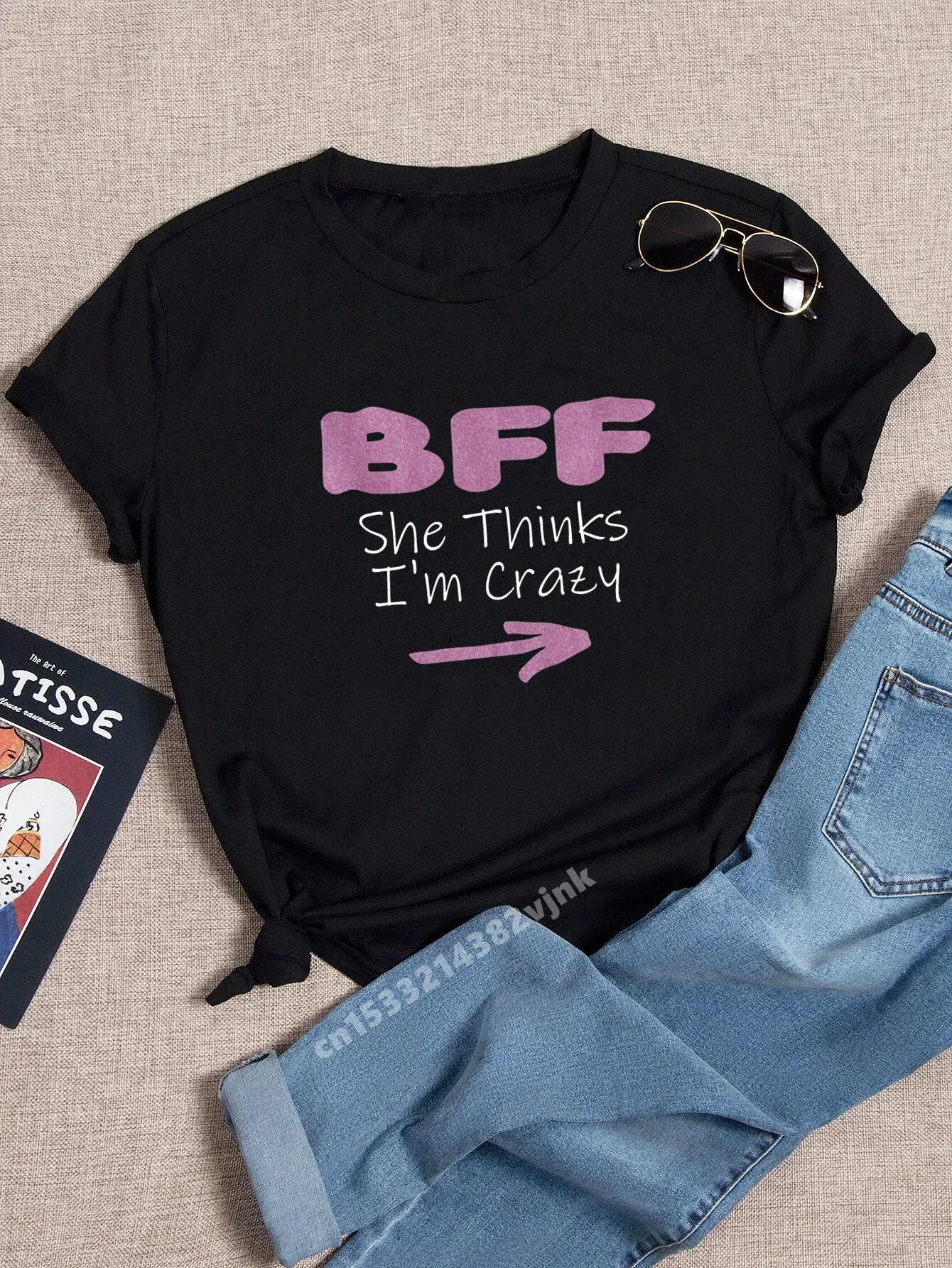 BFF I Know She's Crazy Kawaii Print Long Distance Going Away College gift any STATE or COUNTRY Tank Top 2024 Summer Cotton