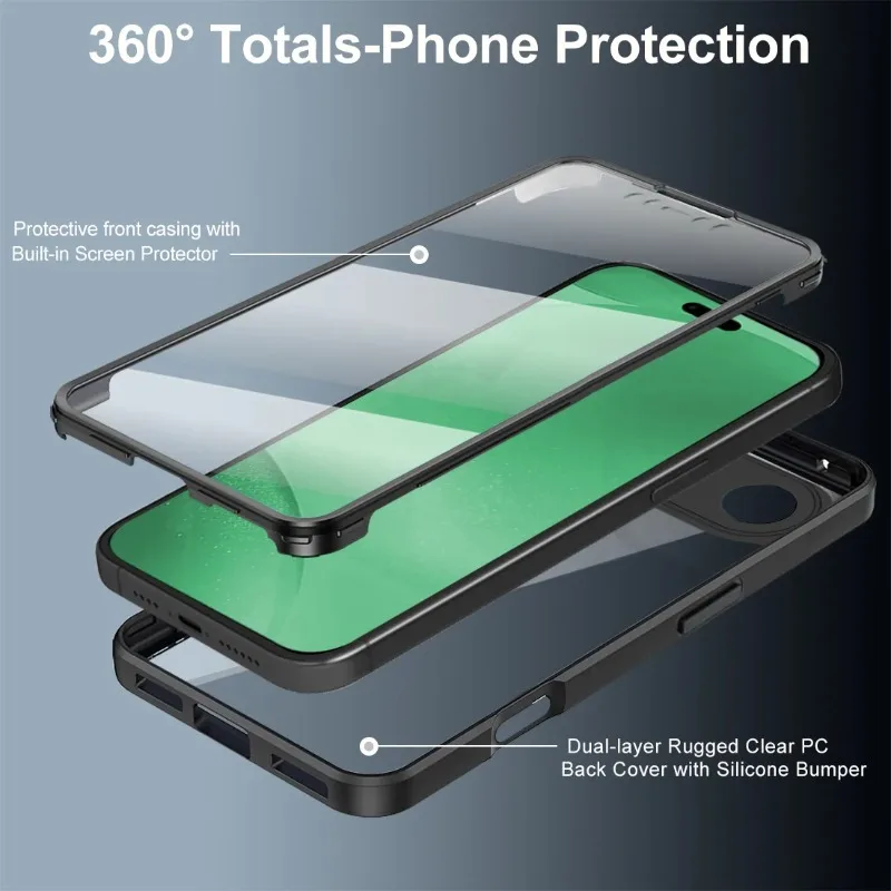 For iPhone 17 Air 16 16E 15 14 13 12 Mini 11 Pro Max Plus 360 Full Cover Front+Back Protection Case Clear Shockproof Hard Cover - Image 5