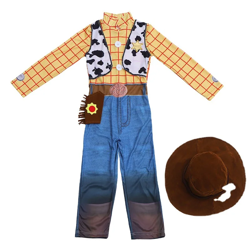 Loween Traje Infantil Cosplay Roupas de Desempenho Brinquedo S eriff Woody Cowboy Outfit Desempenho de Palco Tradicional...