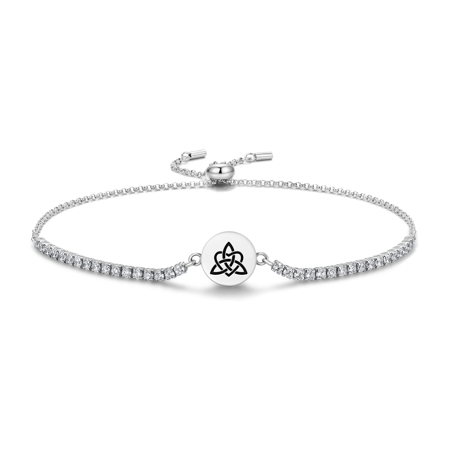 

Celtic Love Knot 925 Sterling Silver Charm Zircon Bracelets Diy for Jewelry Womens Accessories Trendy Gift