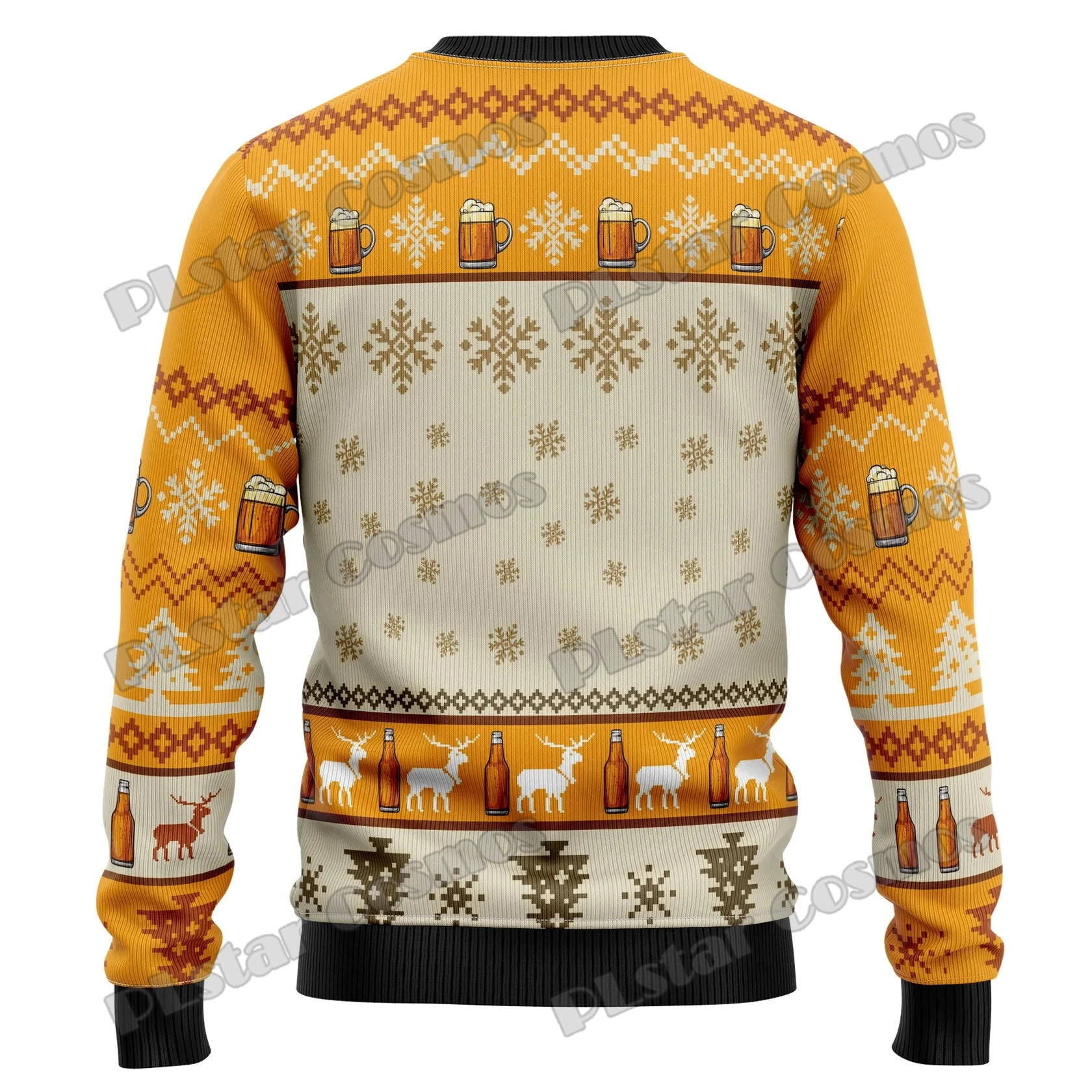 PLstar Cosmos Christmas Jingle Beer 3D Printed Men's Ugly Christmas Sweater Winter Unisex Casual Warm Knitwear Pullover MY22