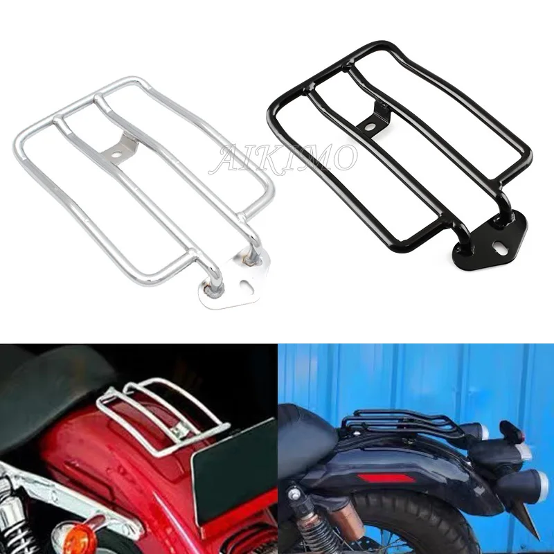 

Chrome/Black Motorcycle Rear Solo Seat Luggage Rack Support Shelf For Harley Sportster Iron XL 883 1200 2004-2019