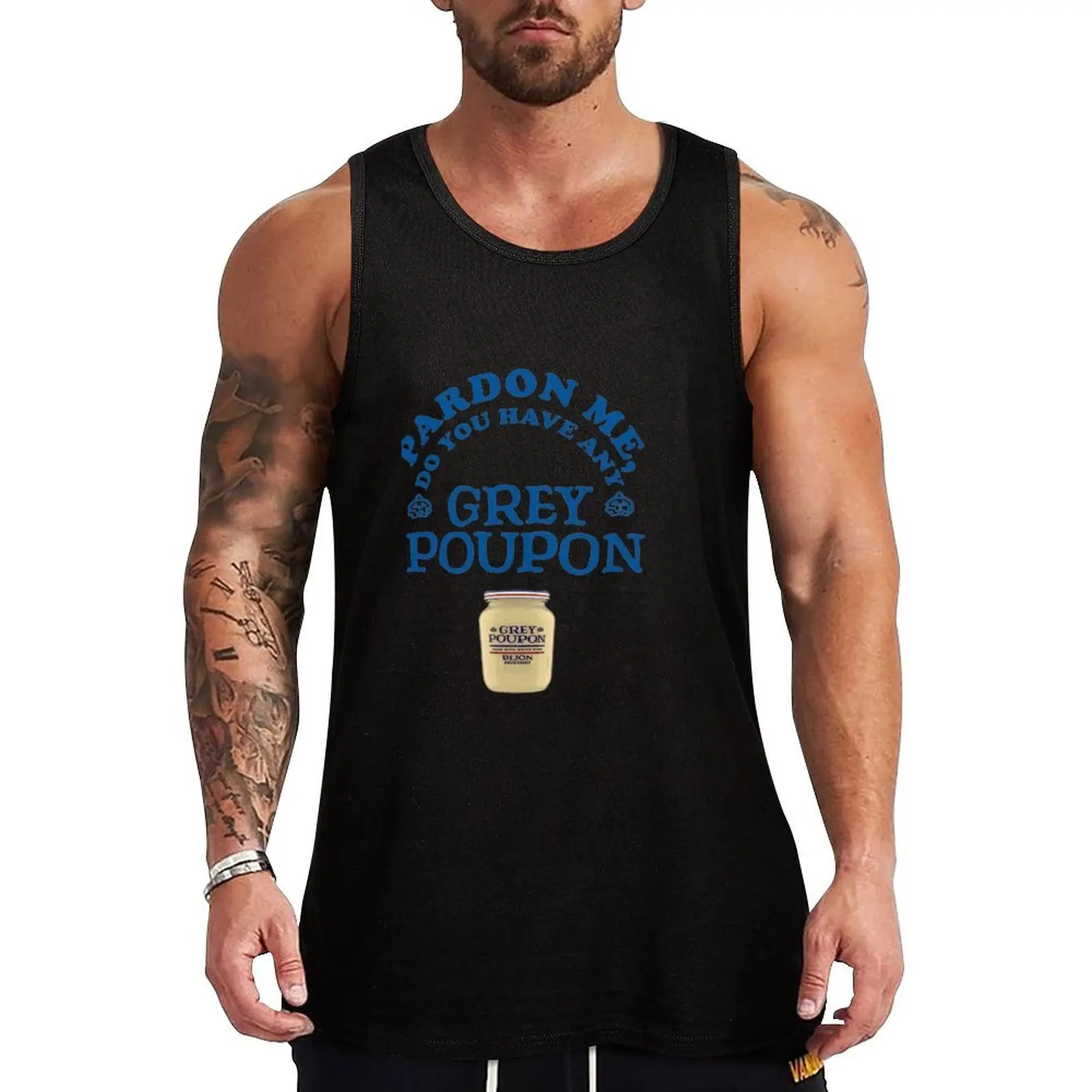 Pardon Me-(80s Grey Poupon Mustard) Camiseta sin mangas estilo street style con estampado gráfico
