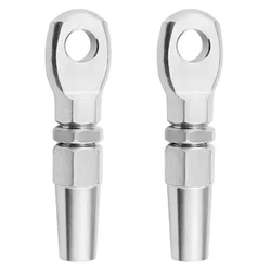 2Pcs Marine Grade 316 Stainless Steel Swageless Eye Terminal Wire Cable Rope Diy Fitting Rigging Hardware Balustrade Kit