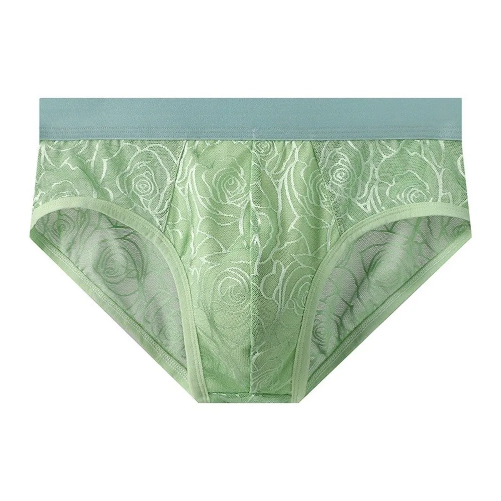Summer Sexy Perspective Breathable Men's Panties Smooth Ice Silk Quick-dry Men's Briefs High Elastic Ultra-thin Underwear