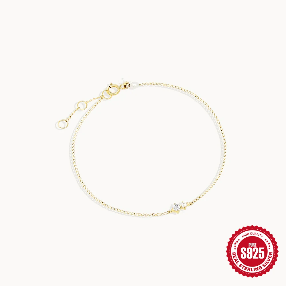 ROXI-pulsera de plata de ley S925 para mujer, brazalete con piedra de cumpleaños, Mini arcoíris de circón, regalo de moda para madre y pareja, 12