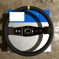 14 Zoll tief Universal Racing Drift Lenkrad Auto Echt leder Momo JDM Lenkrad Volant für VW Honda Toyota BMW