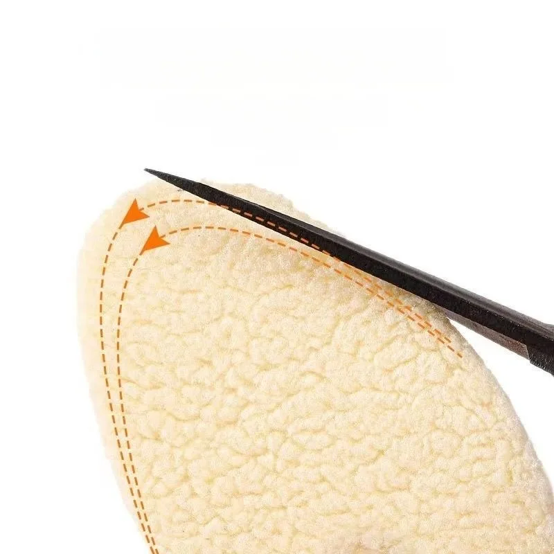 1/5pairs Lamb Fleece Insoles for Men Women Winter Keep Warm Insole Wool Thicken Cashmere Shoes Insert Thermal Snow Boots Pads