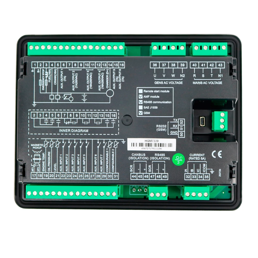 Smartgen HGM7220 وحدة البدء التلقائي وحدات تحكم المولد لوحة التحكم الآلي وحدة تحكم المولد الفشل الرئيسي التلقائي