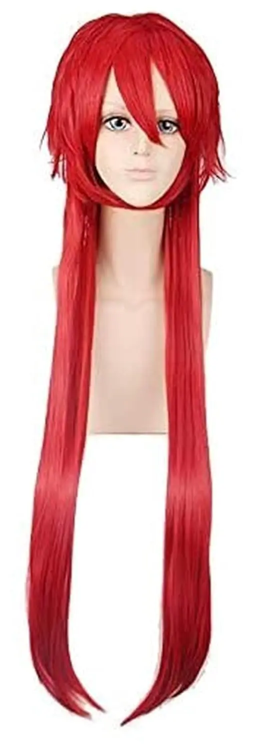 

Cosplay Anime Black Butler Grell Sutcliff Red Long Wig Cosplay Costume Heat Resistant Synthetic Hair Men Women Cosplay Wigs