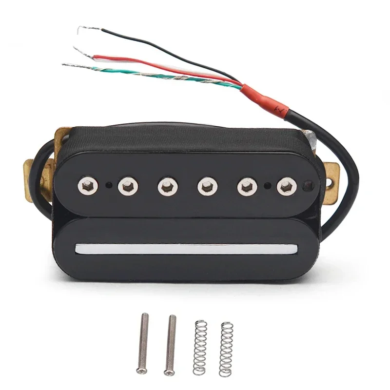 4 Conduct Cable Coil Splitting Electric Guitar Humbucker Blade Hex Screw Adjusting Dual Coil Guitar Pickup Black/White