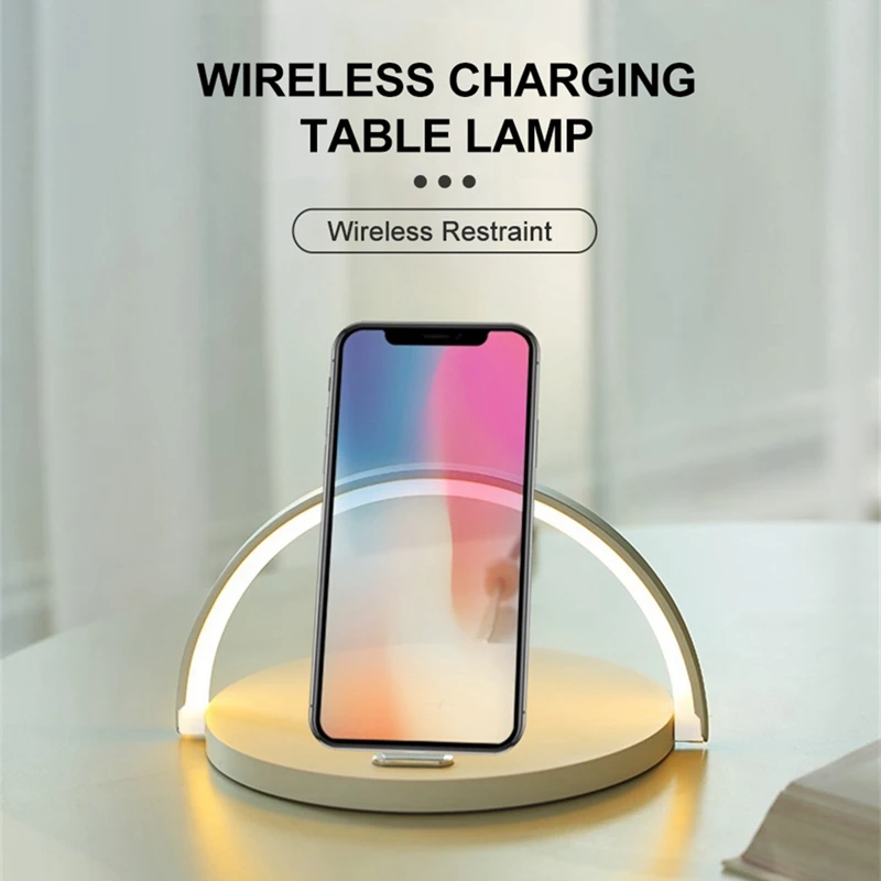 Round Touch Small Desk Lamp Multi-Function Wireless Charger Mobile Phone Holder